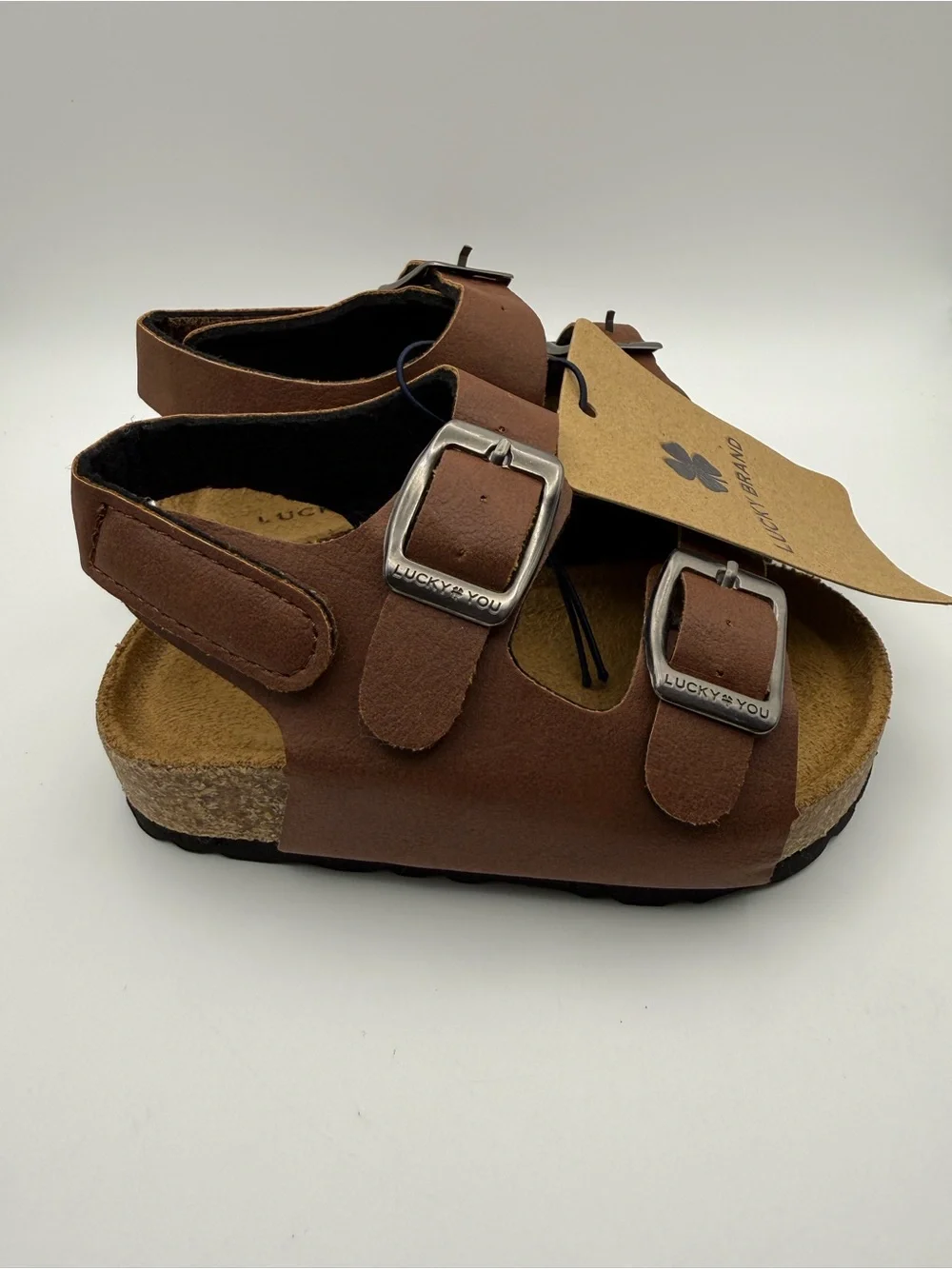 Lucky Brand Kids Brown Adjustable Double Buckle Sandals Toddler Size 6